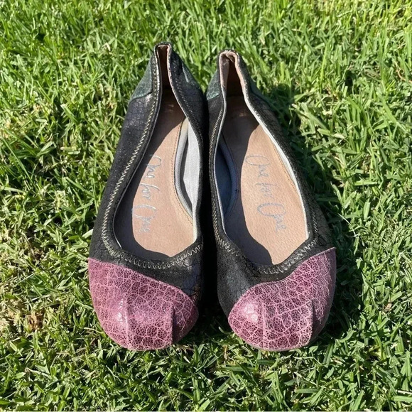 Toms One for One Genuine Leather Color-block Ballet Flats Size 7 - Picture 3 of 12